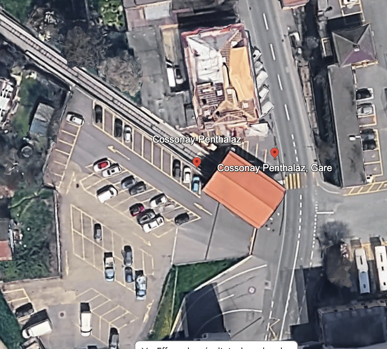 Gare de Cossonay-Penthalaz — vue aérienne